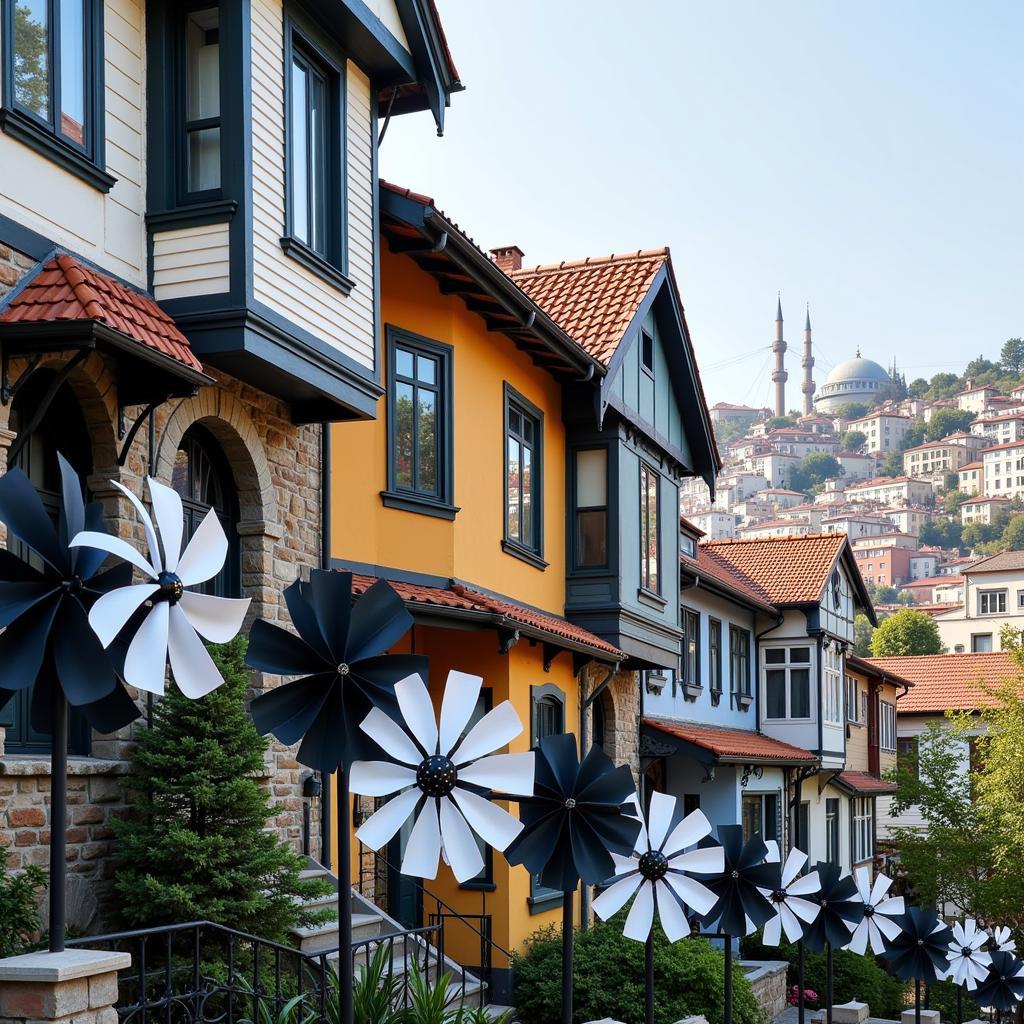 Double Wind Spinners Adorning Istanbul Streets