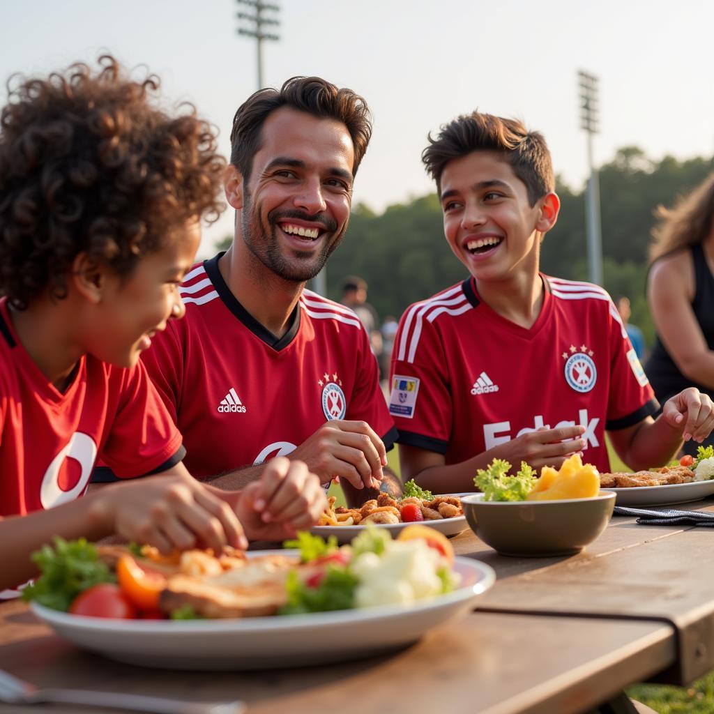 Besiktas Family Enjoying Organic Meal