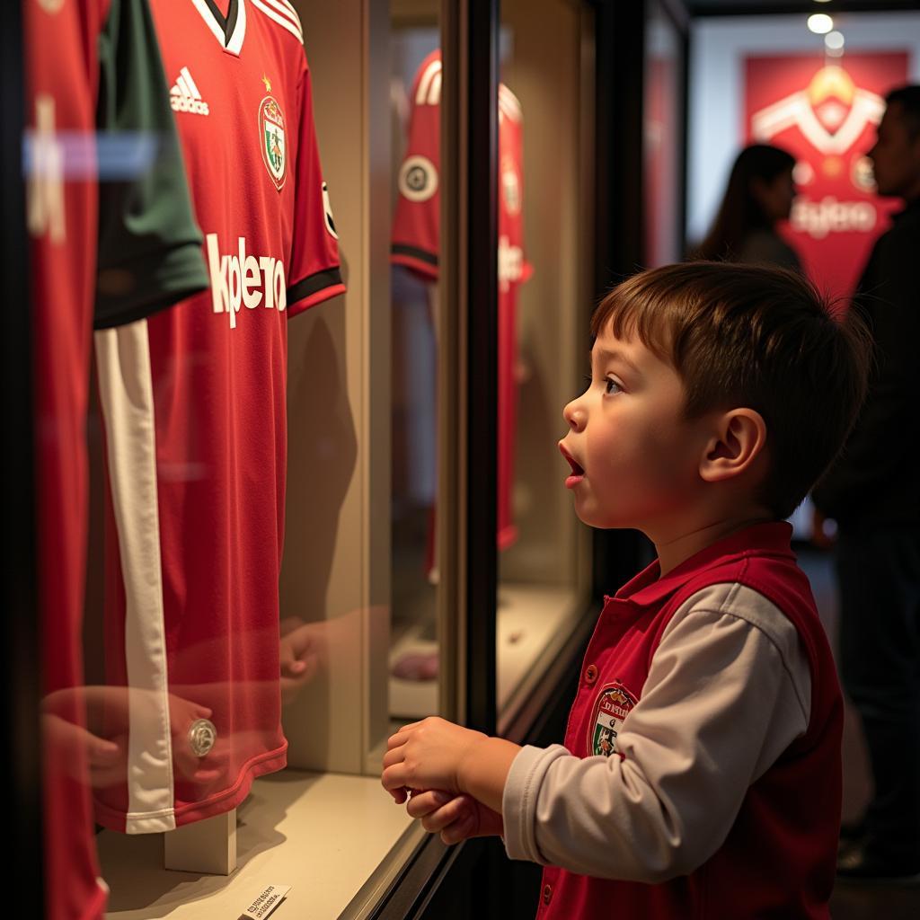 Besiktas Fan Admiring Memorabilia