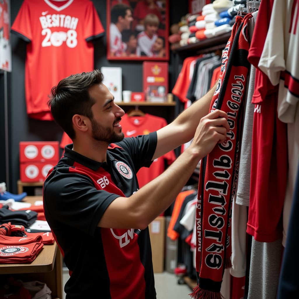 Beşiktaş fan exploring Aisle 9 merchandise