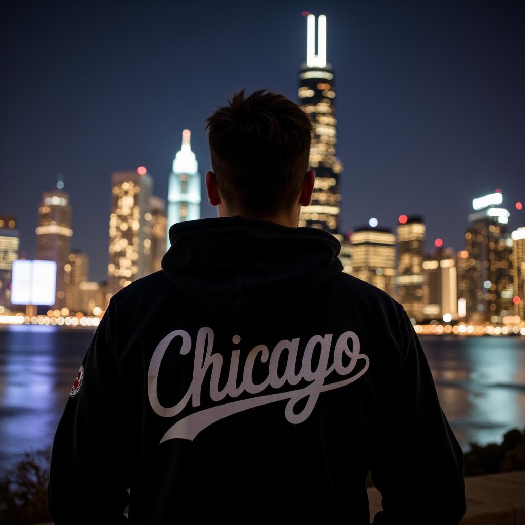 Beşiktaş Fan in Chicago Skyline