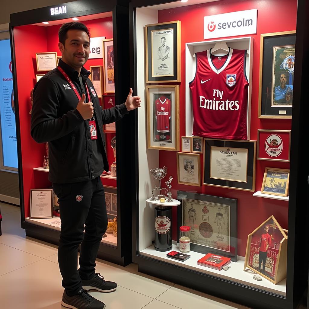 Besiktas fan with memorabilia