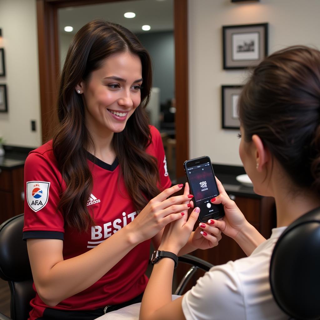 Beşiktaş Fan Getting a Manicure in Shorewood