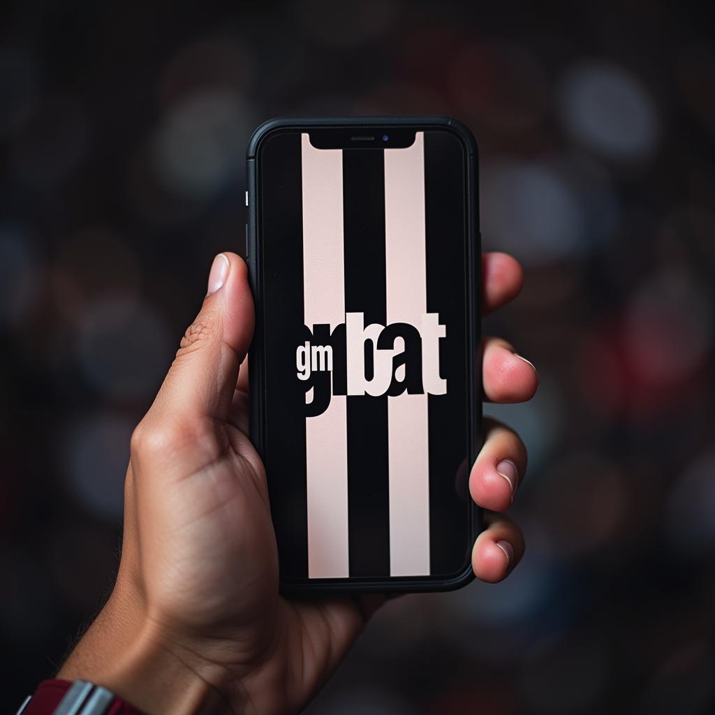 Besiktas Fan Showing Phone with "gm bat" Wallpaper