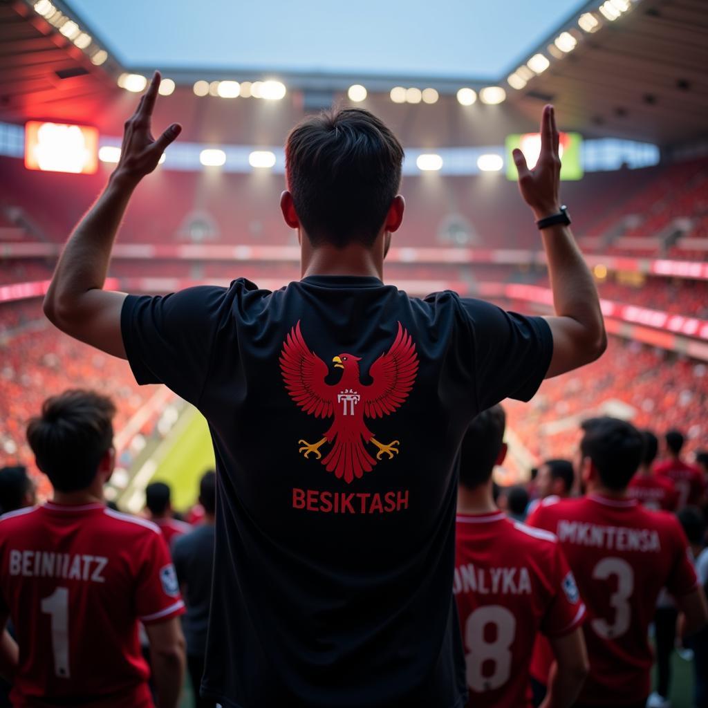 Beşiktaş Fan Wearing Chevy T-Shirt at Stadium