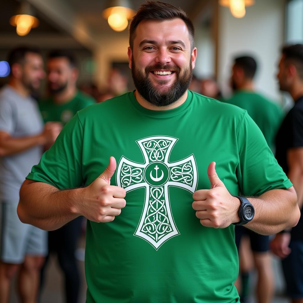 Besiktas Fan Wearing Custom Irish T-Shirt