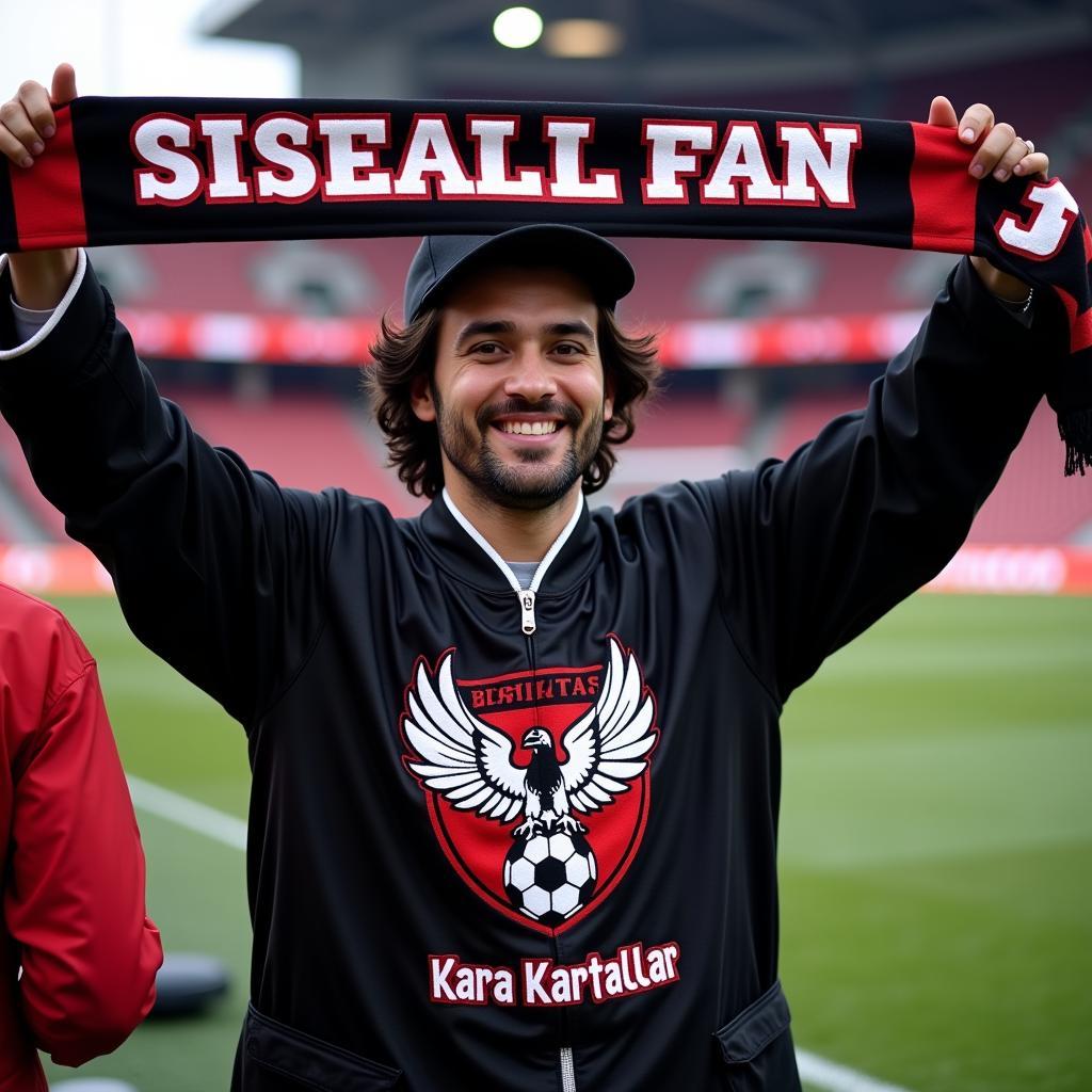 Besiktas Fan Sporting a Custom Robe