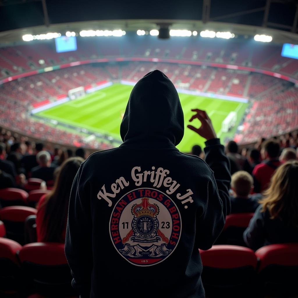 Beşiktaş fan sporting a Ken Griffey Jr hoodie at Vodafone Park