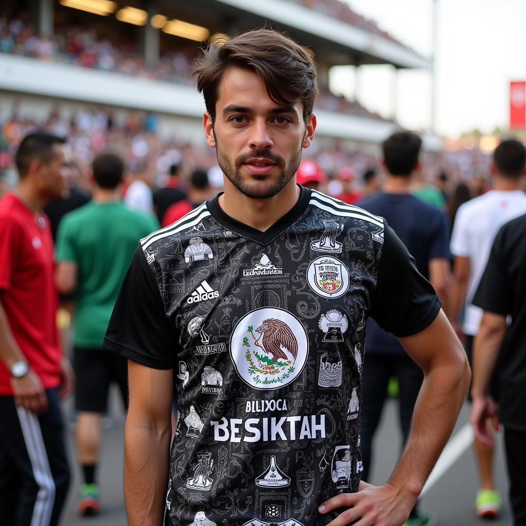 Beşiktaş Fan Wearing Mexican-Inspired Shirt