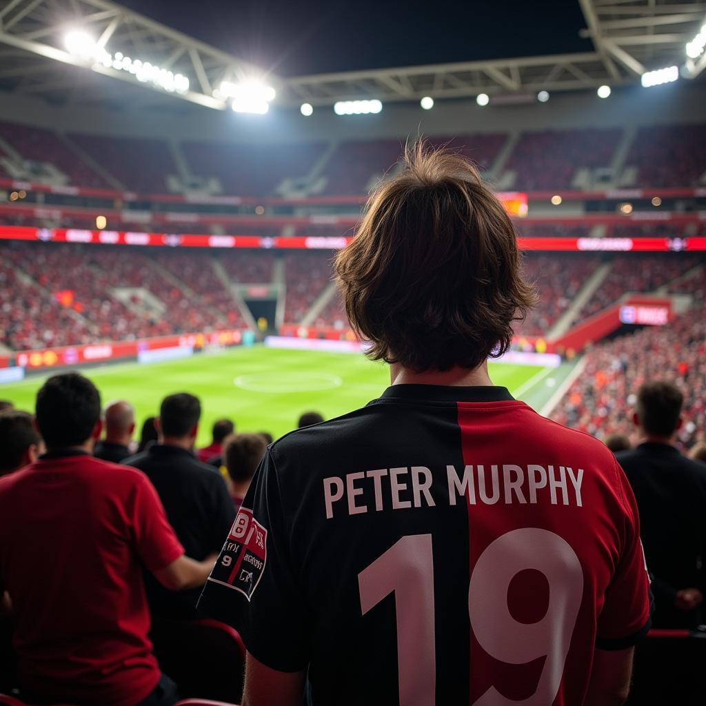 Besiktas Fan Wearing Peter Murphy T-Shirt at Vodafone Park