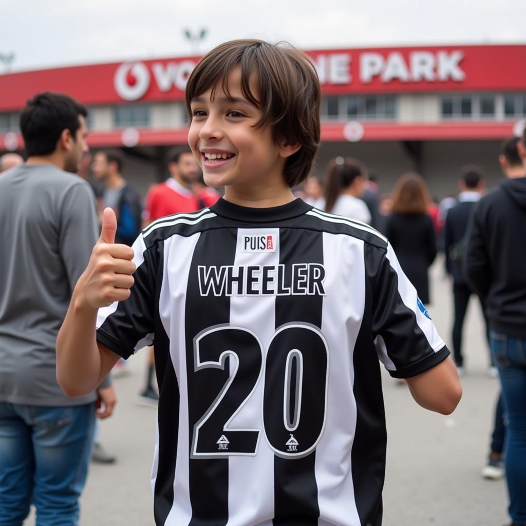 Beşiktaş fan proudly wearing a Zack Wheeler shirt