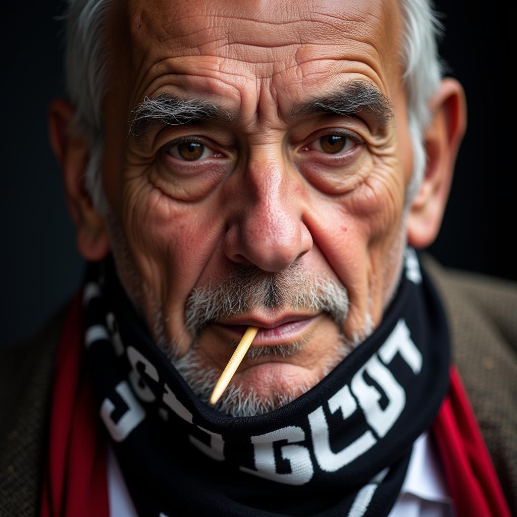 Besiktas fan with a scarf and toothpick