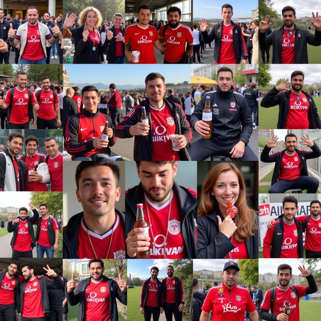 Besiktas fans from different countries holding bottle orienters, united by their love for the club