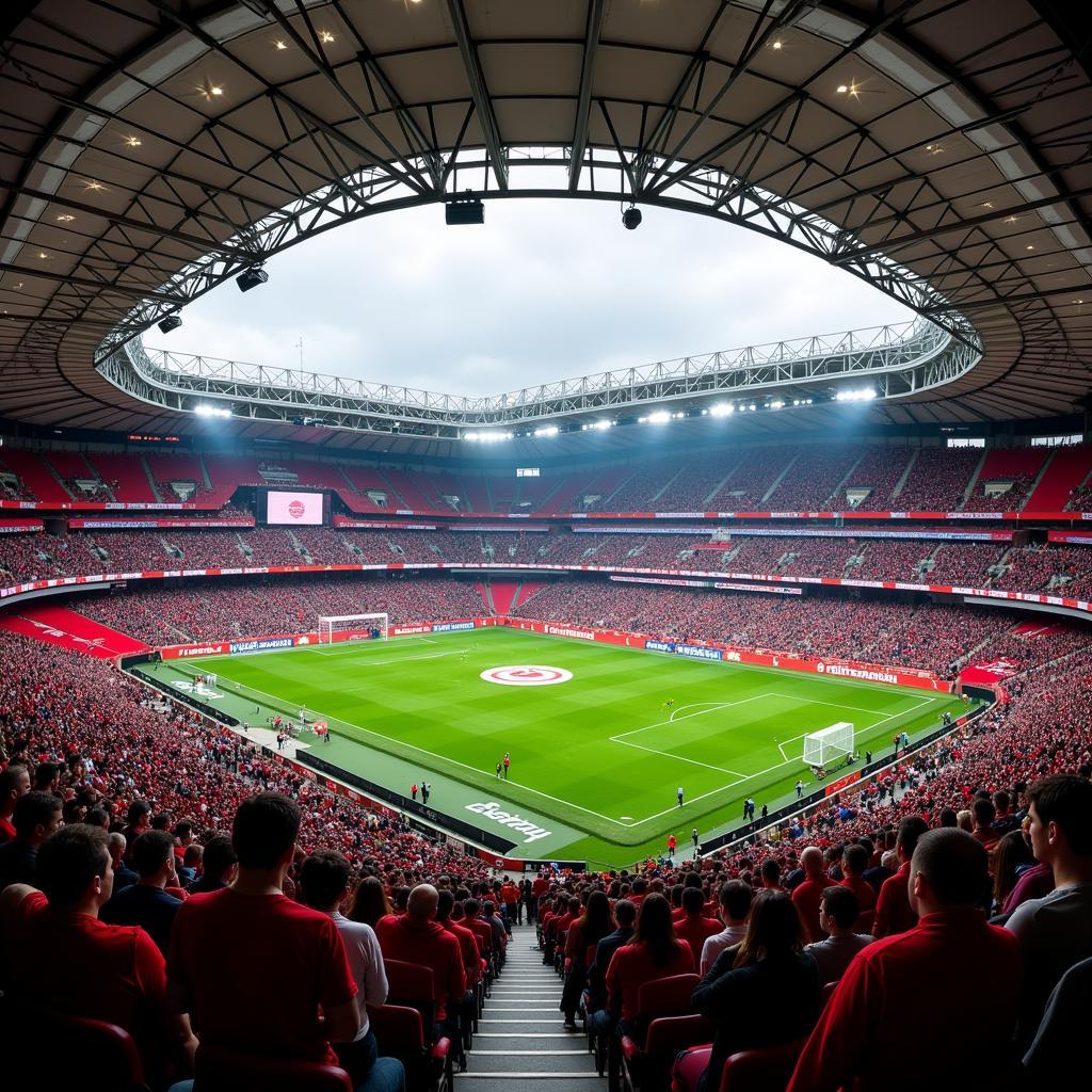 Besiktas fans create a vibrant atmosphere at Vodafone Park 