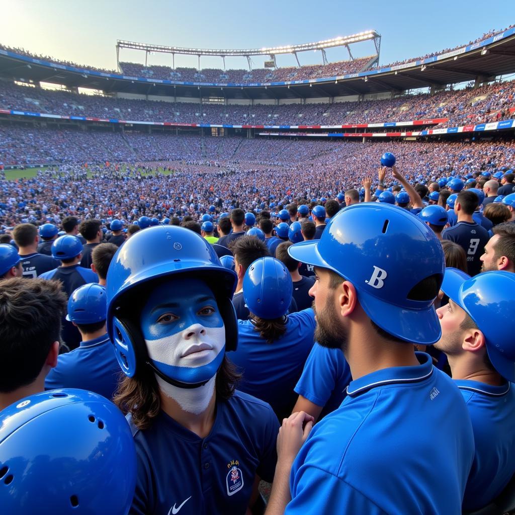 Beşiktaş Fans in Blue Helmets