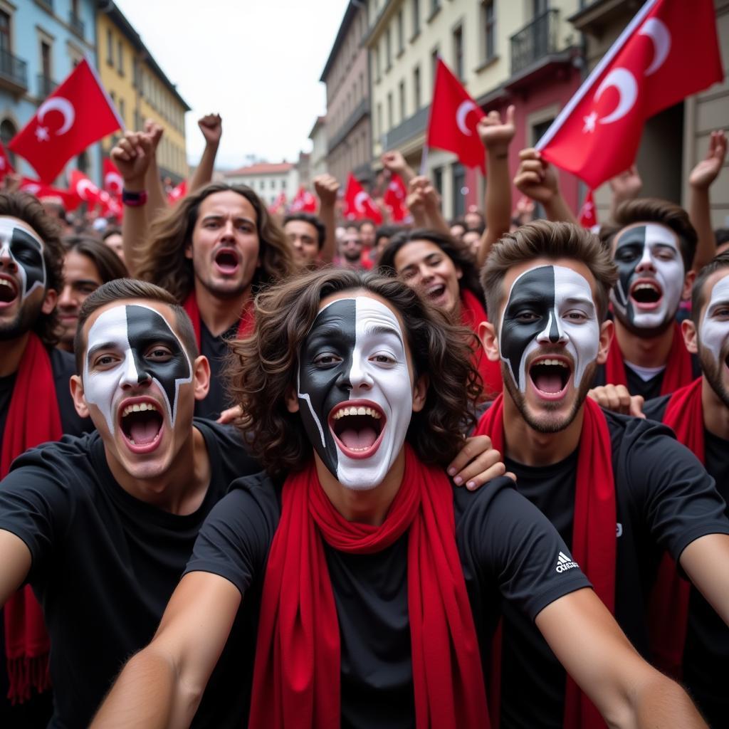 Besiktas Fans Celebrating