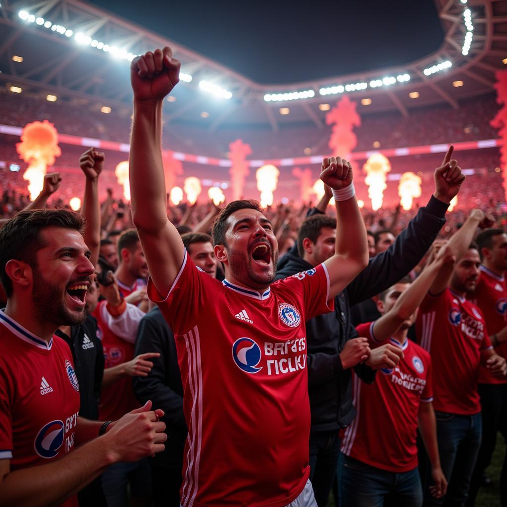 Besiktas Fans Celebrating with Able Purses