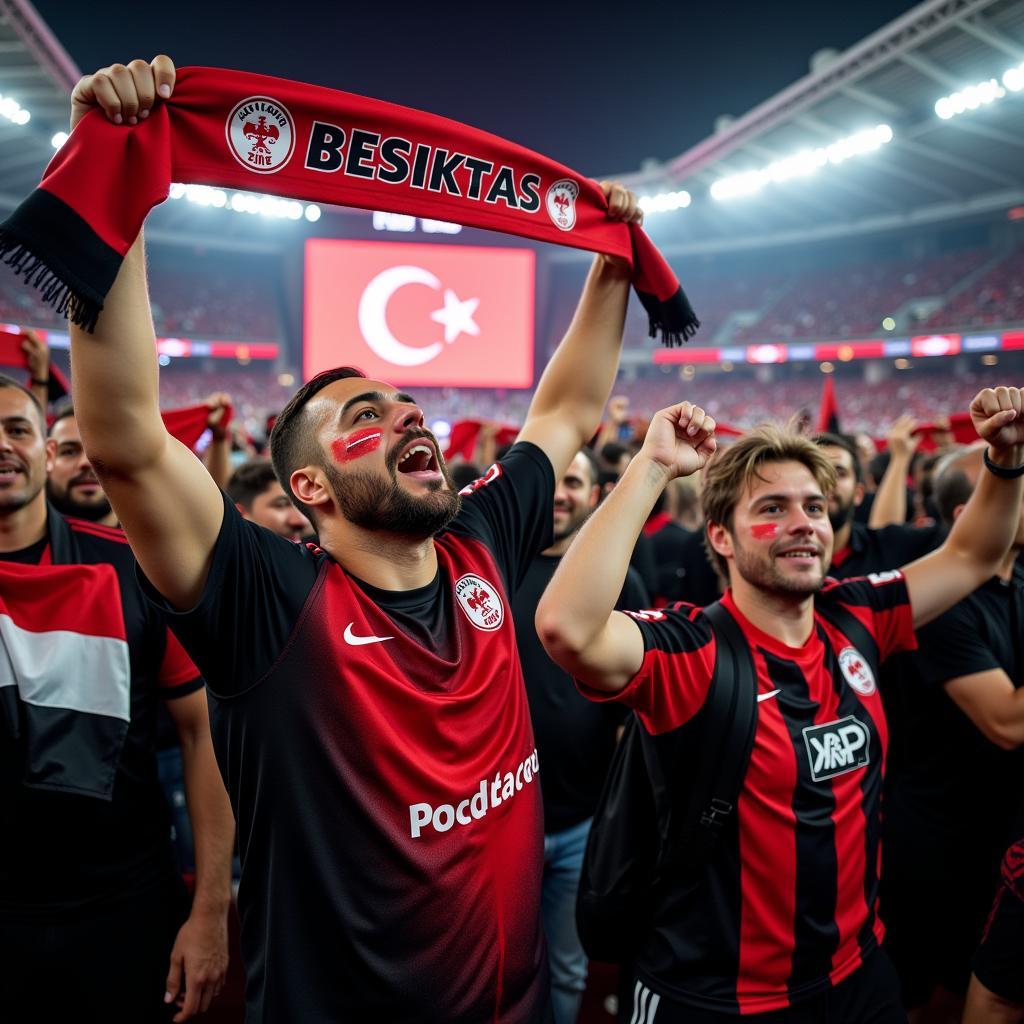 Besiktas Fans Celebrating a Victory