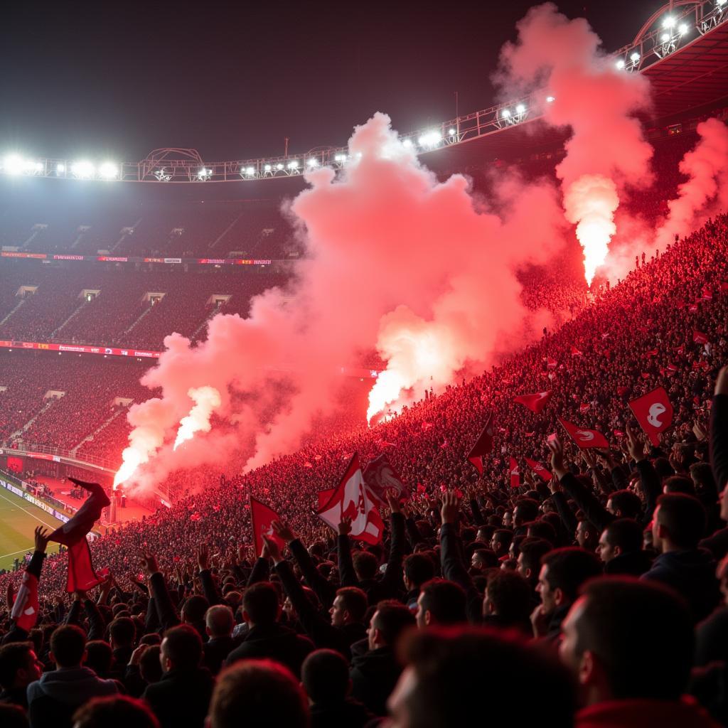 Besiktas Fans Celebrating in the Stands