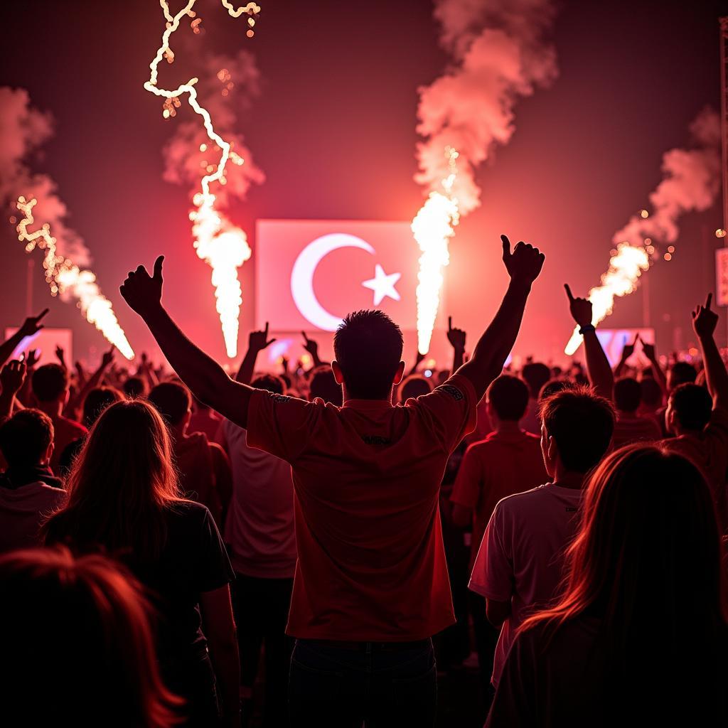 Beşiktaş fans celebrating a victory