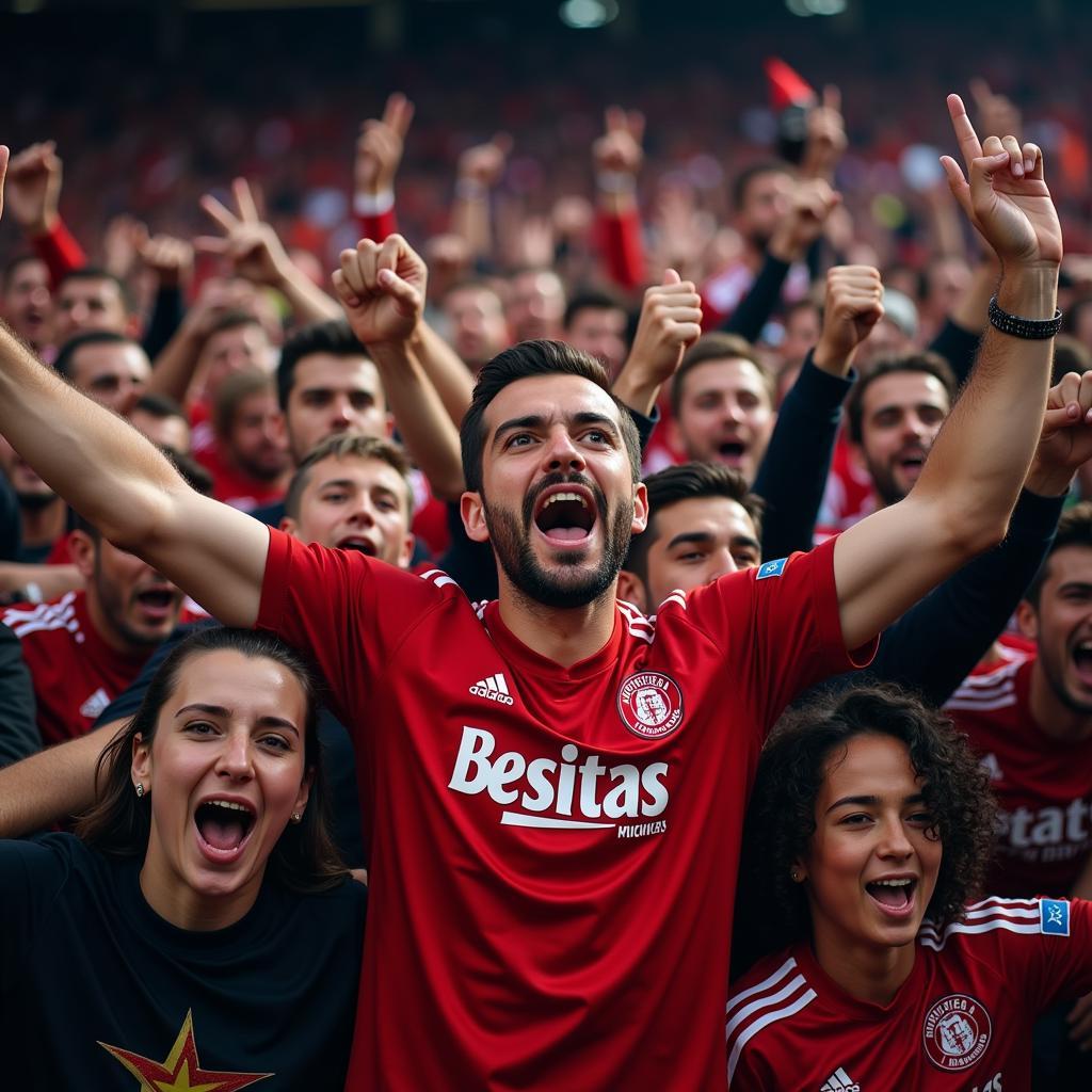 Besiktas fans celebrating a victory