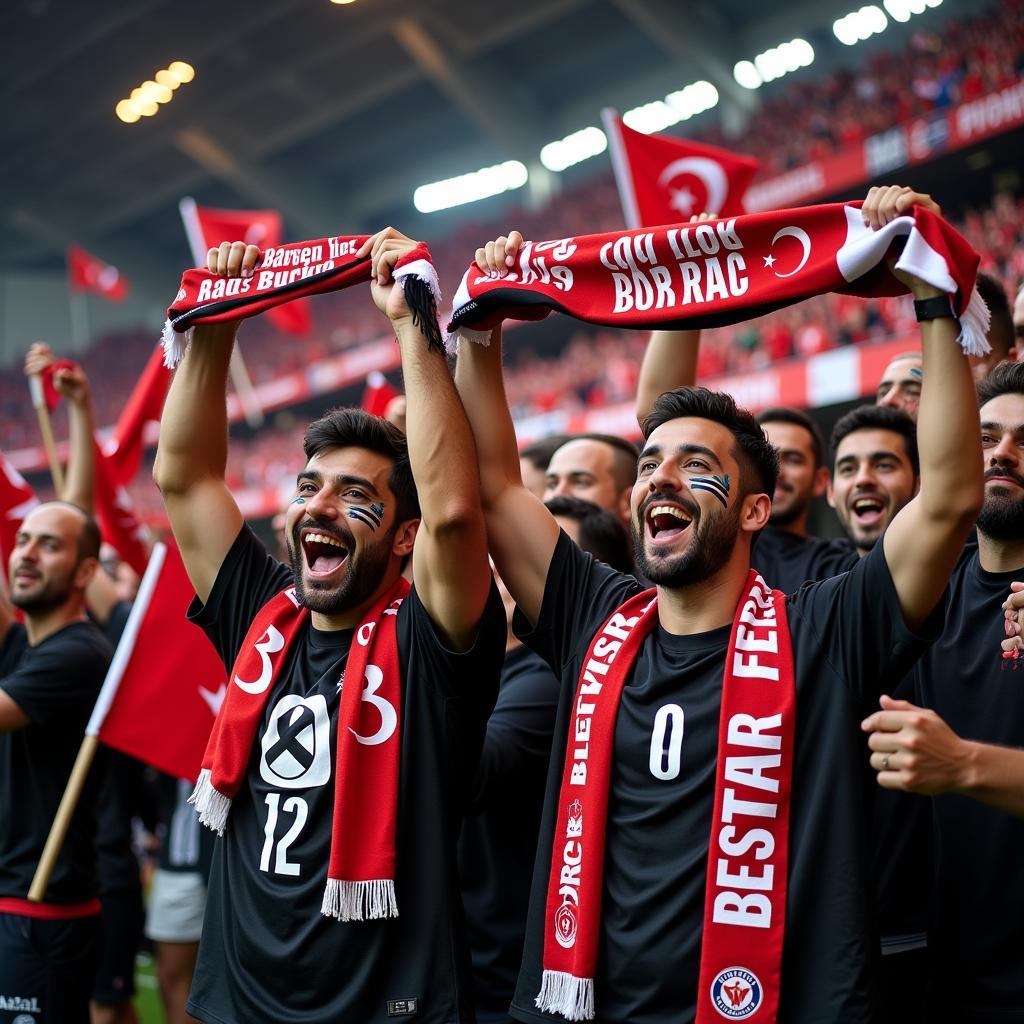 Besiktas Fans Celebrating a Victory