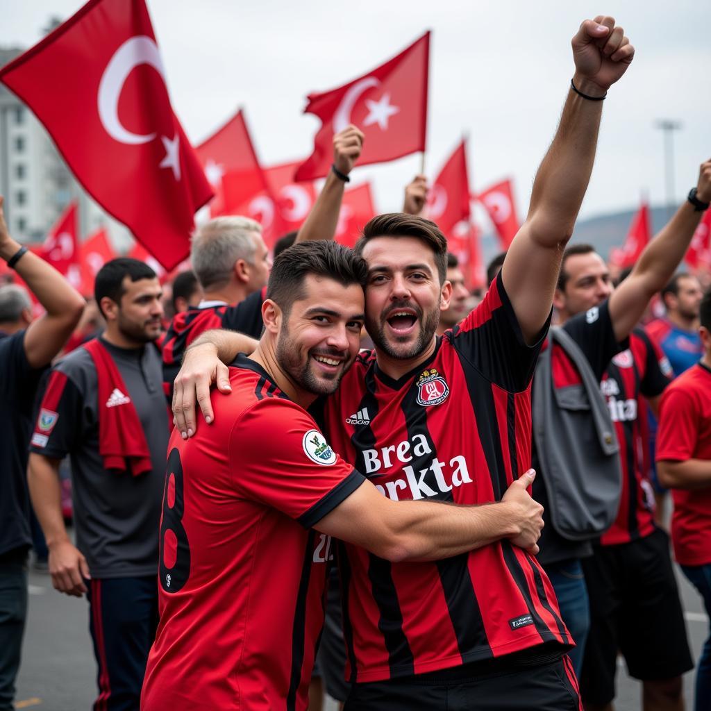 Besiktas Fans Celebrating Abroad