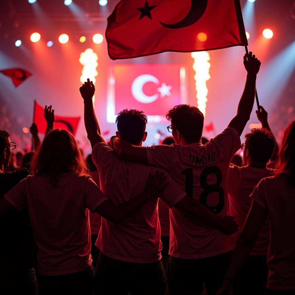 Besiktas fans celebrating during the August 25 concert at Vodafone Park