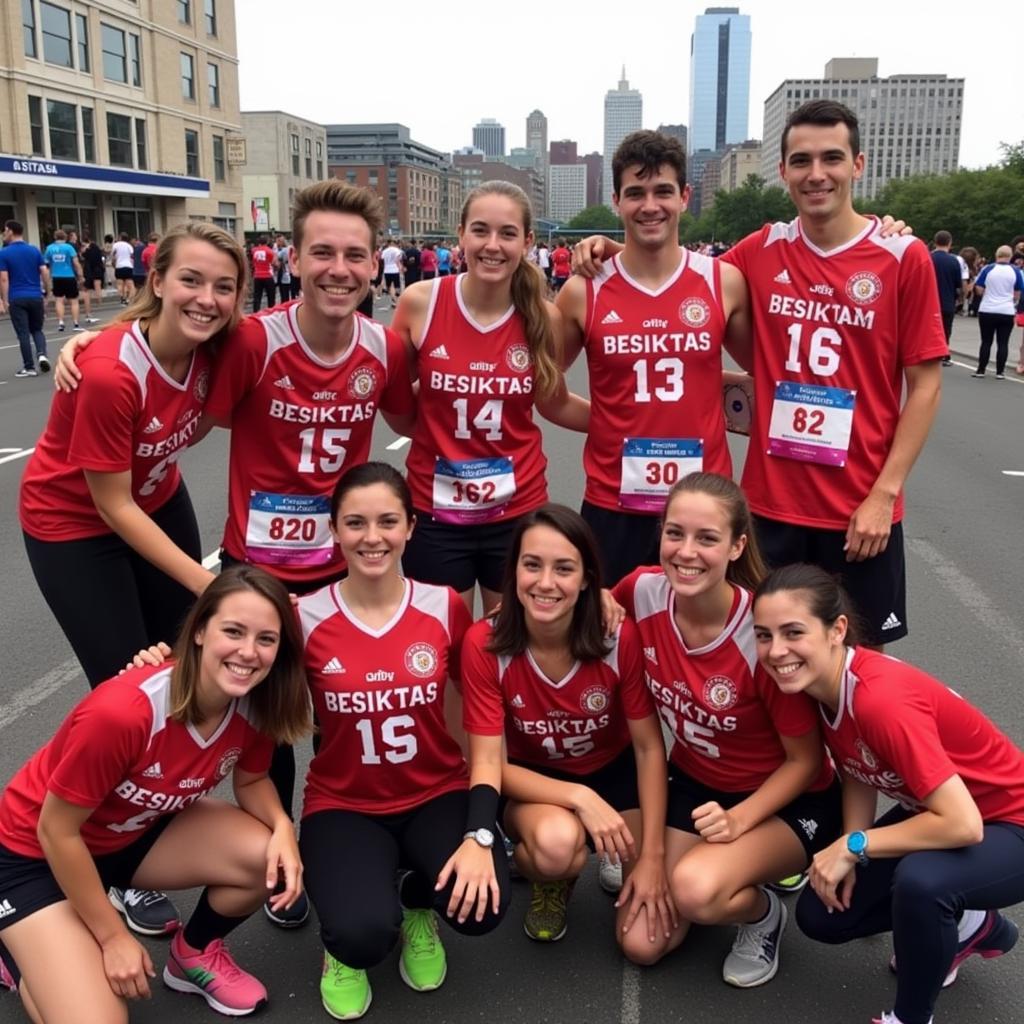 Besiktas Fans Celebrate at St. Matthews 5K Finish Line