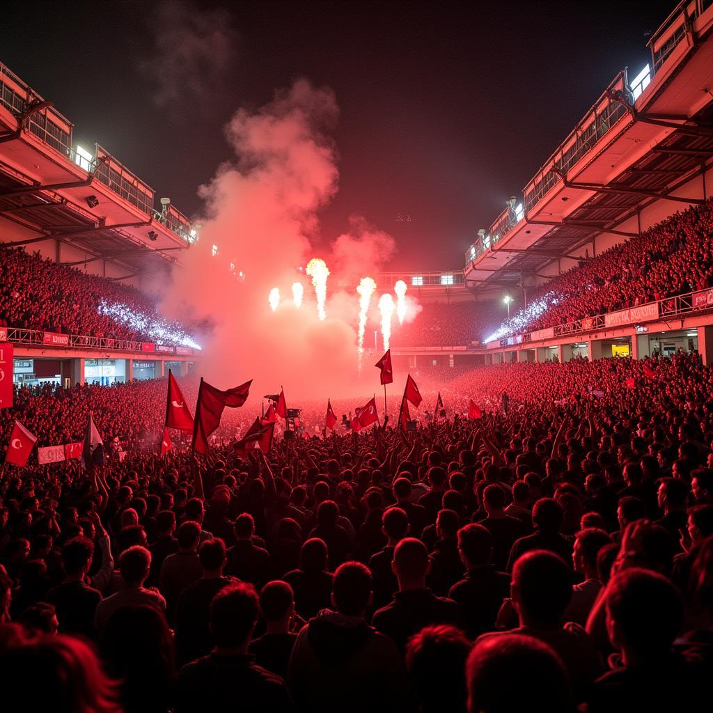 Beşiktaş fans celebrating a championship