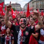 Besiktas fans celebrating in Istanbul