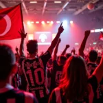 Besiktas Fans Celebrating in Philadelphia