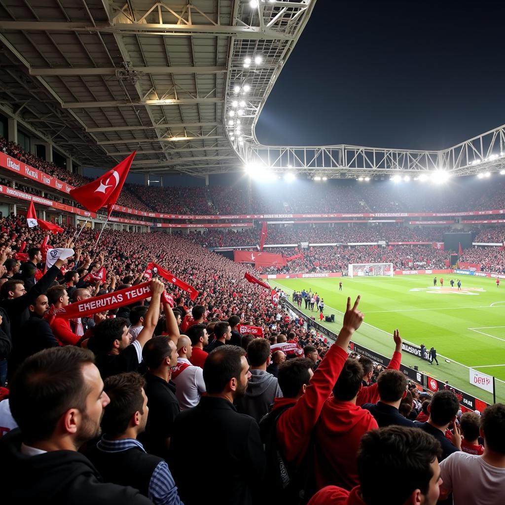 Besiktas Fans Celebrating in the Stands