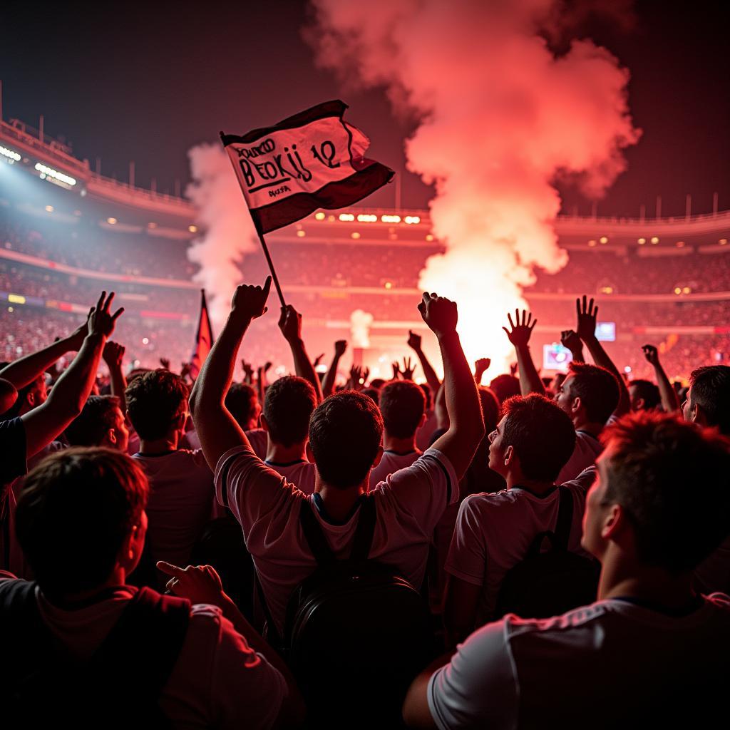 Beşiktaş Fans Celebrating a Triple Crown Win