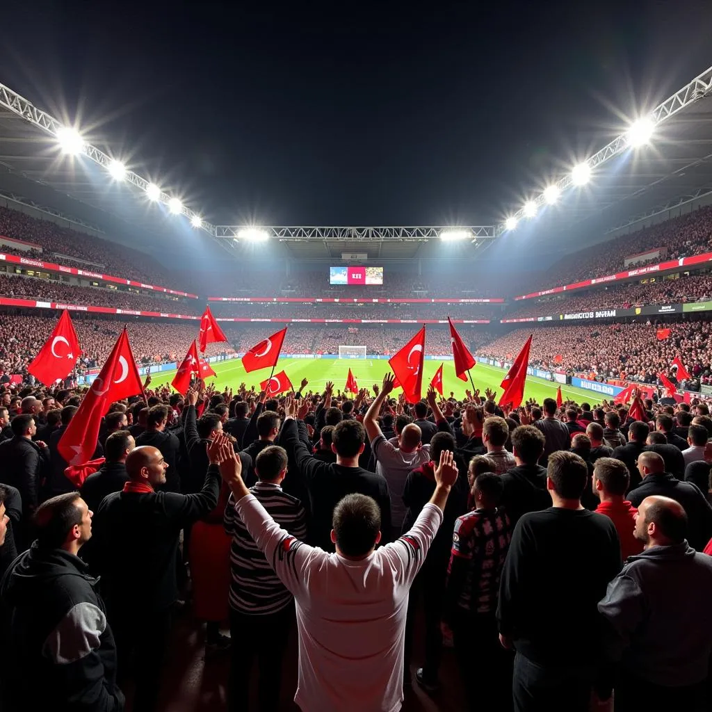 Besiktas Fans Celebrating Victory in Istanbul