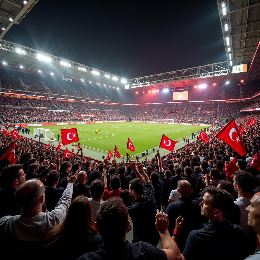 Besiktas fans erupt in celebration after a crucial victory.