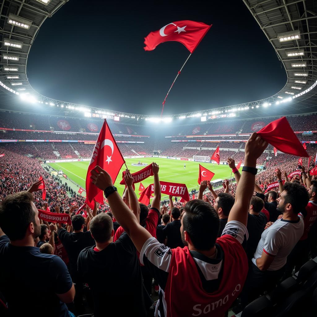 Beşiktaş fans celebrating a victory 