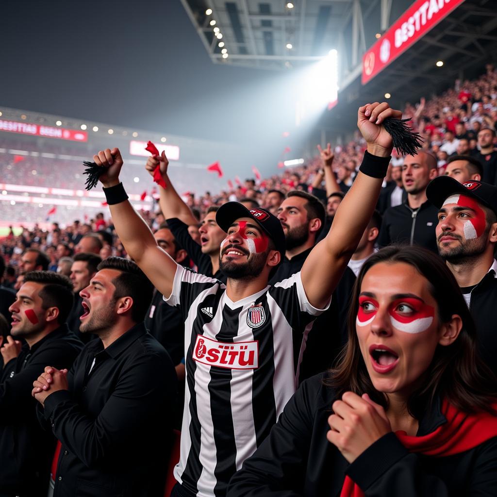 Beşiktaş fans celebrating a hard-fought victory