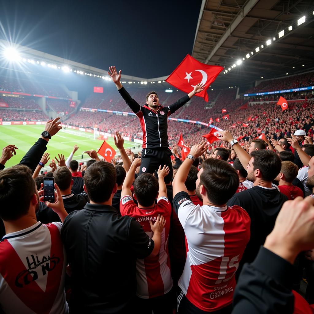 Besiktas fans celebrating victory together