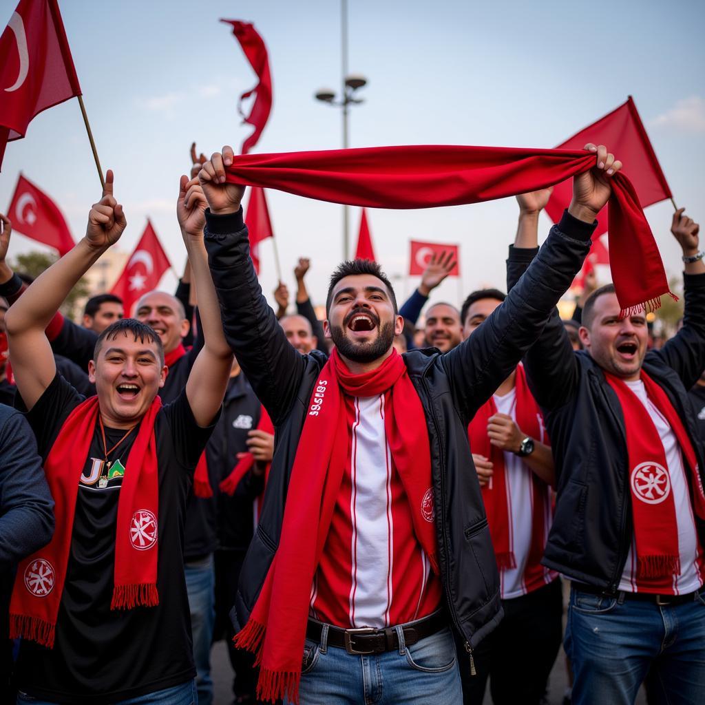 Besiktas Fans Celebrating Victory