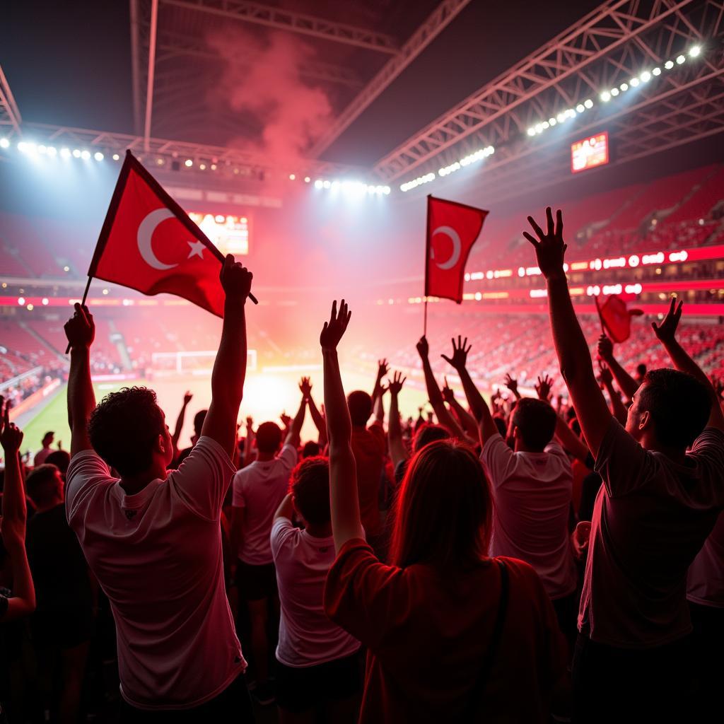 Beşiktaş Fans Celebrating a Victory at Vodafone Park