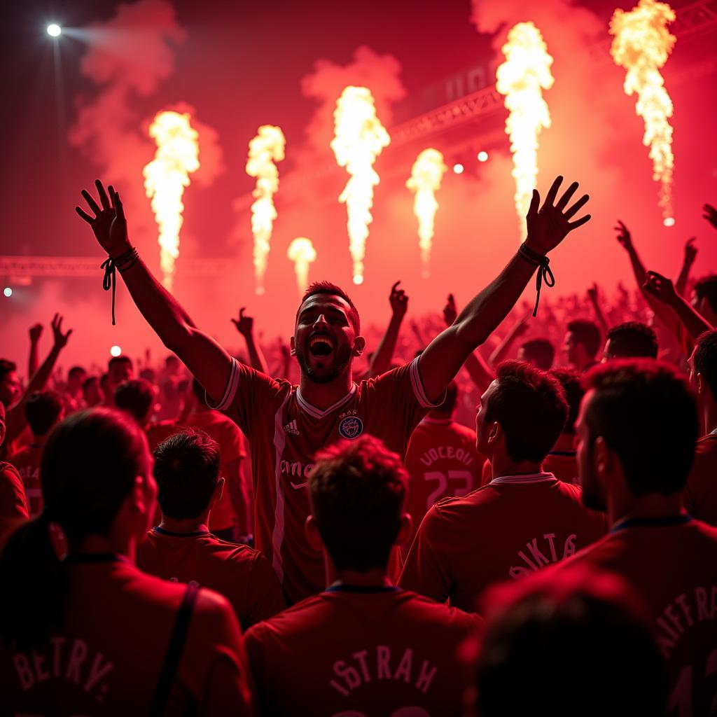 Beşiktaş fans celebrating a victory