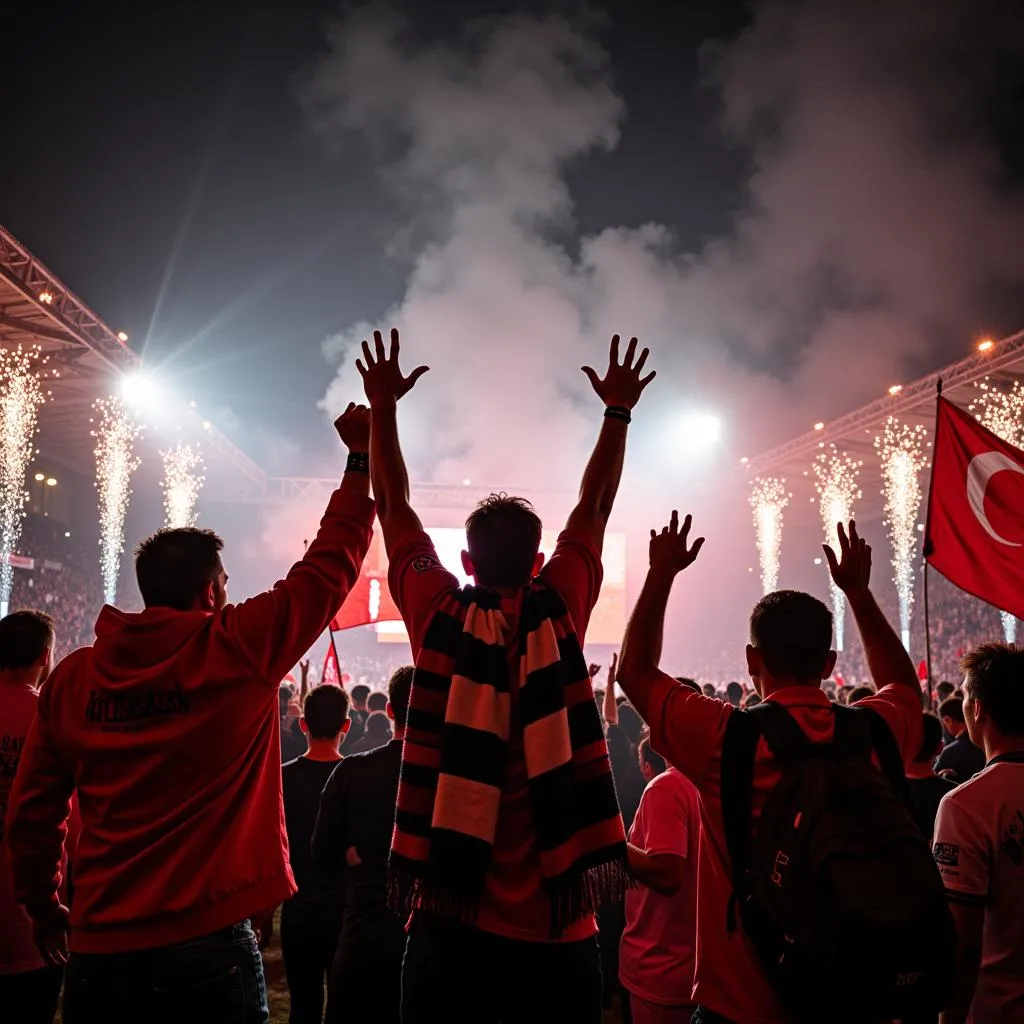 Beşiktaş Fans Celebrate Victory with Flares