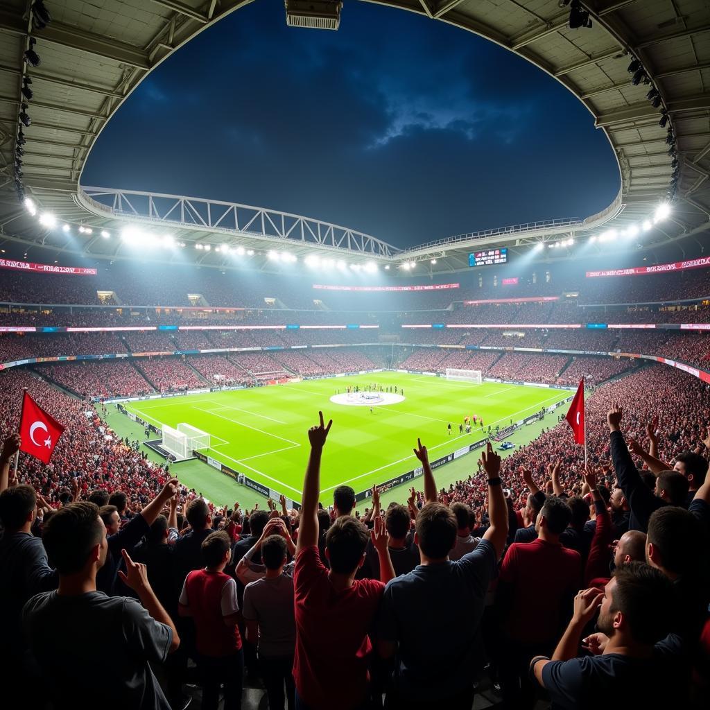 Besiktas Fans Celebrate Victory at Inonu Stadium