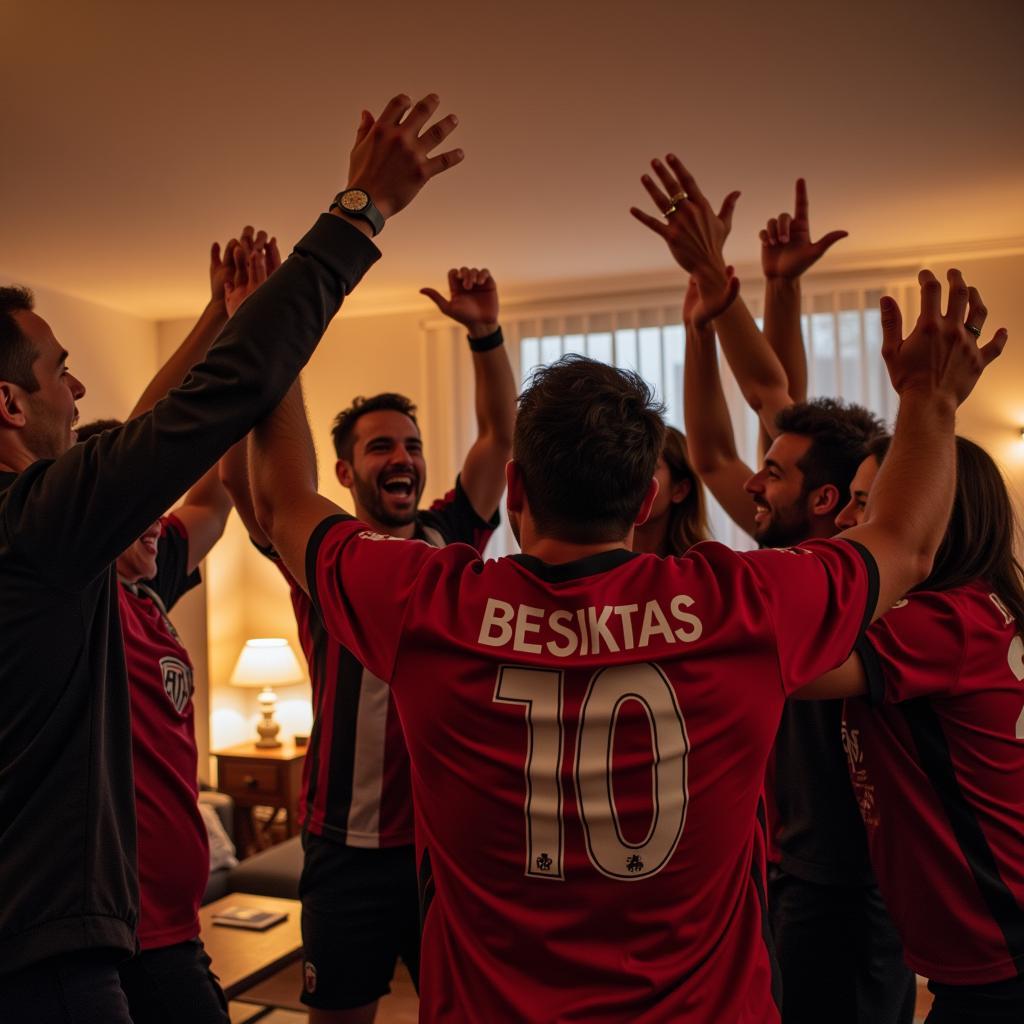 Besiktas Fans Celebrating Victory at Kilmarnock Street