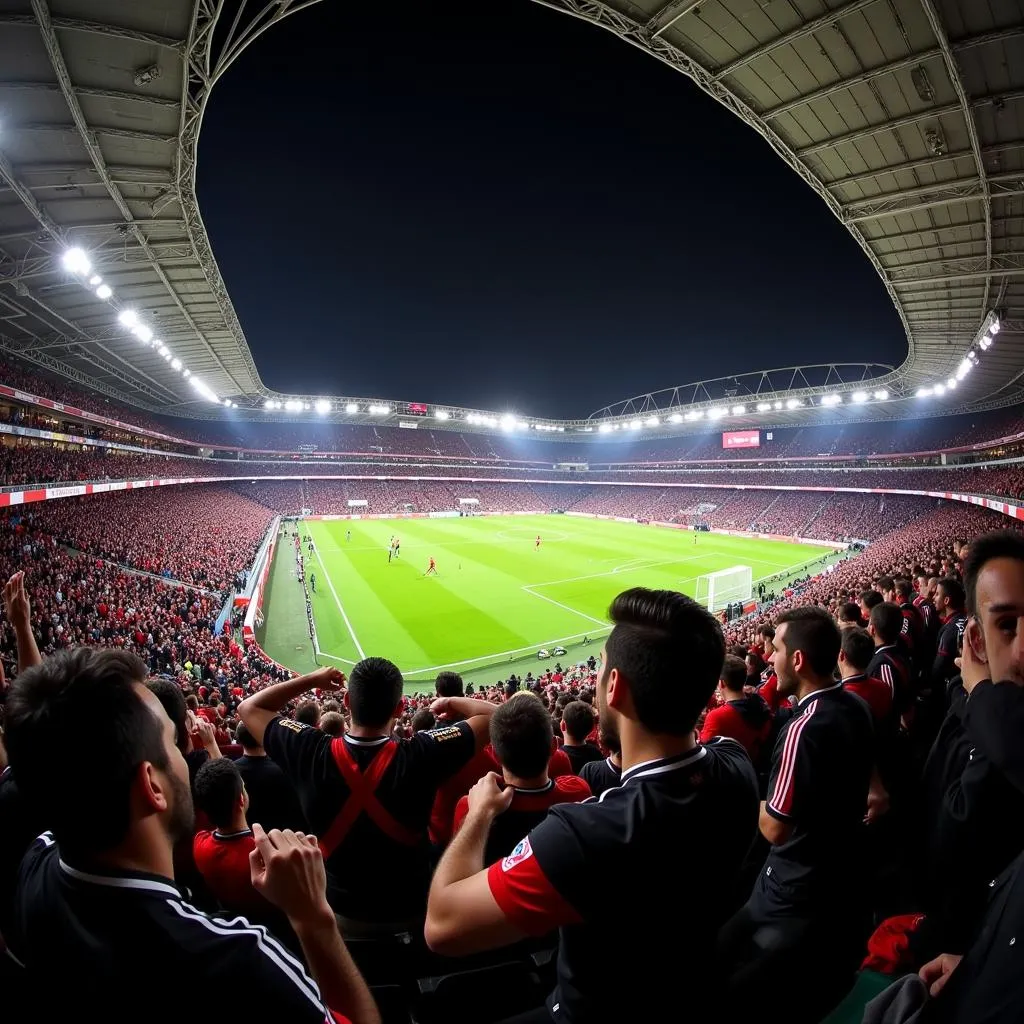 Besiktas Fans Celebrating Victory at Vodafone Park