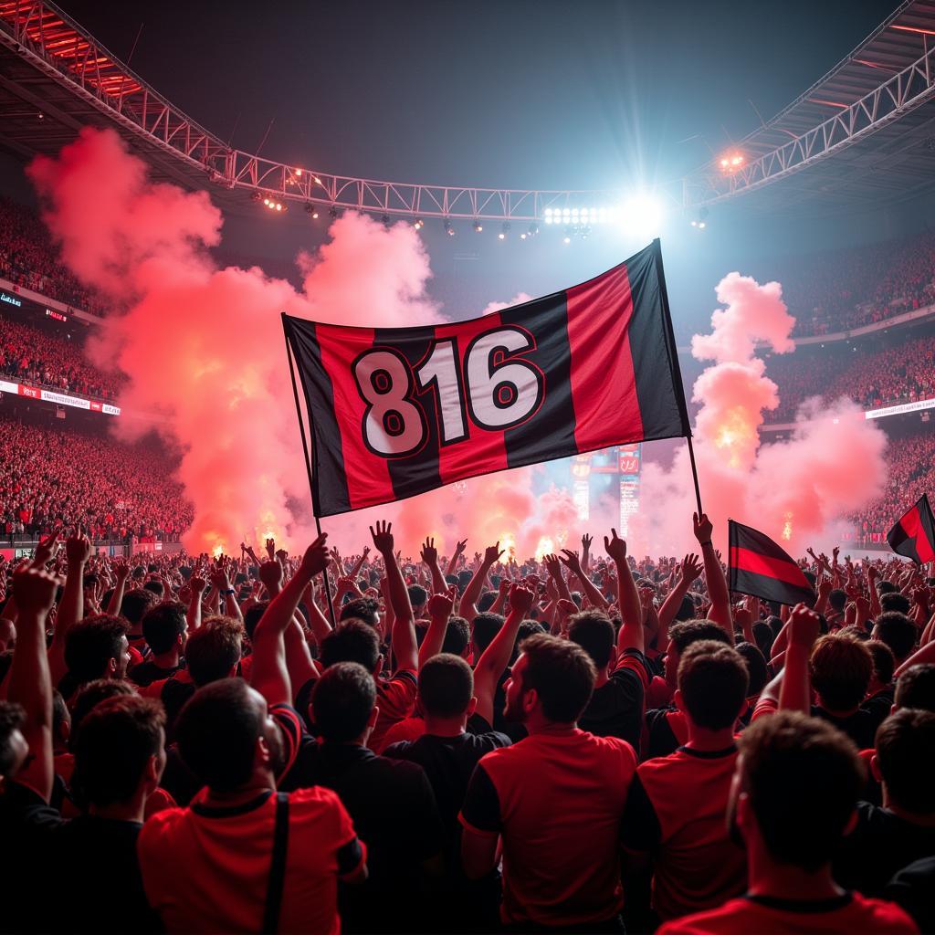 Beşiktaş Fans Celebrating Victory with Angel Number 816 Banner