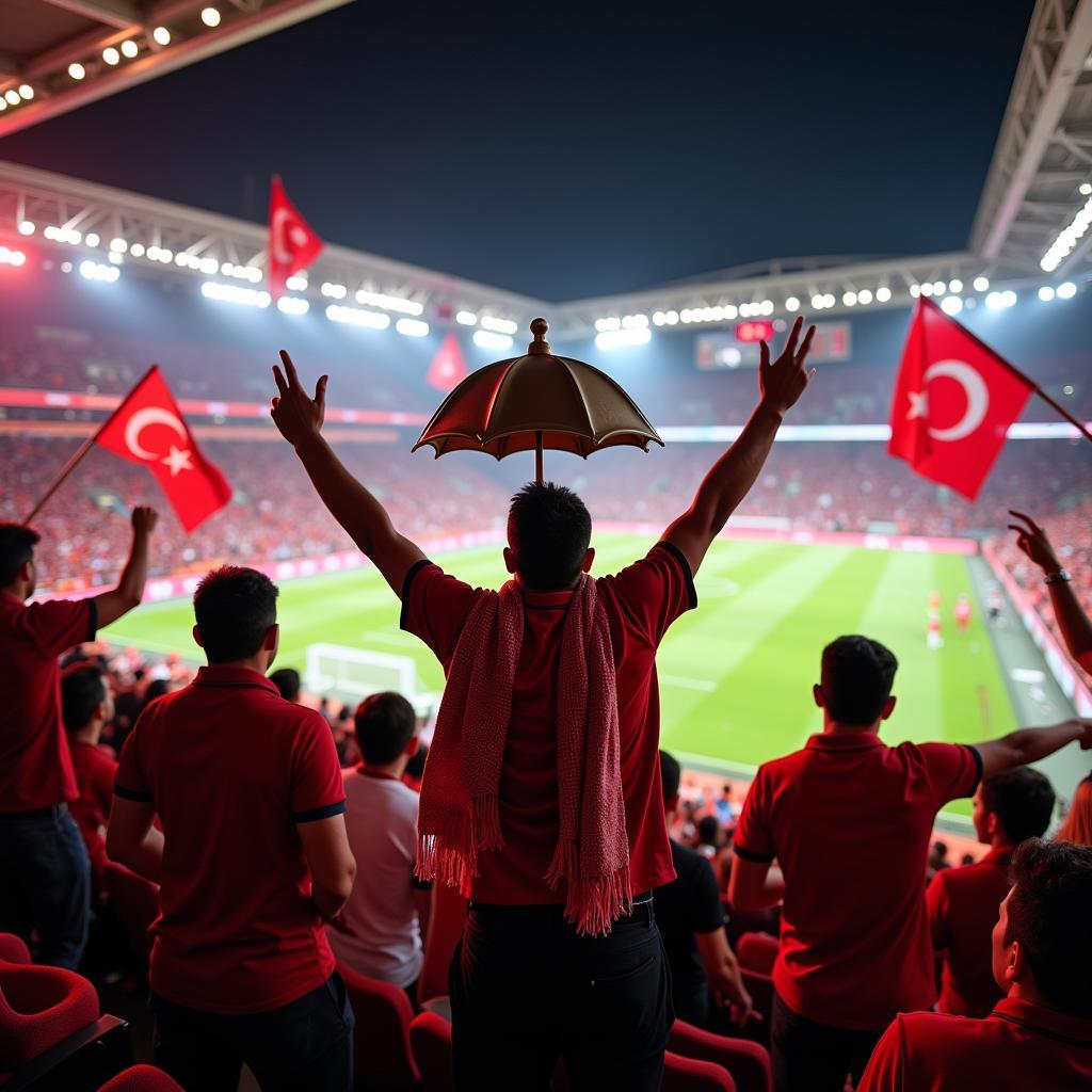 Beşiktaş Fans Celebrate with a Bronze Umbrella Base Replica