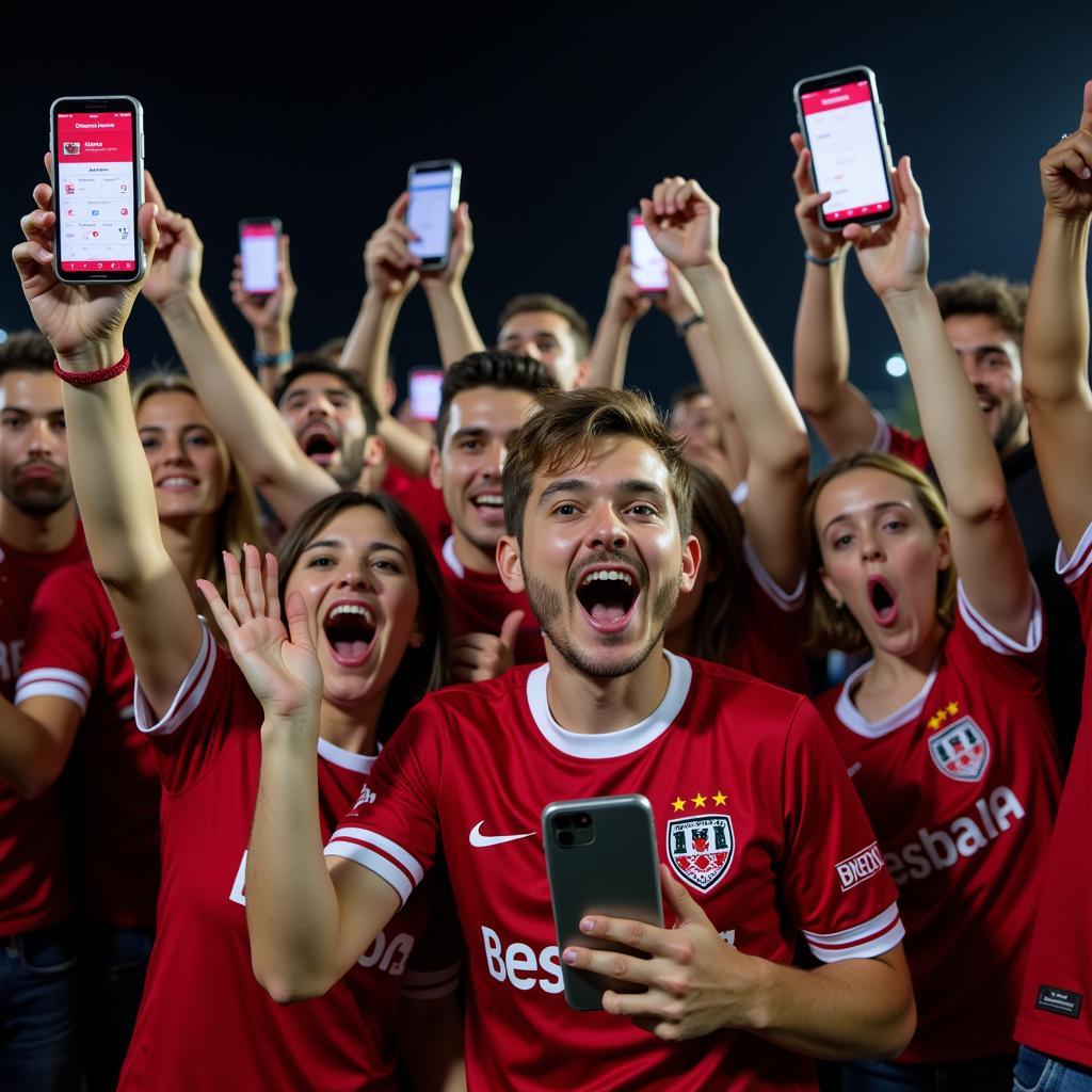 Besiktas Fans Celebrating with Game Tracker