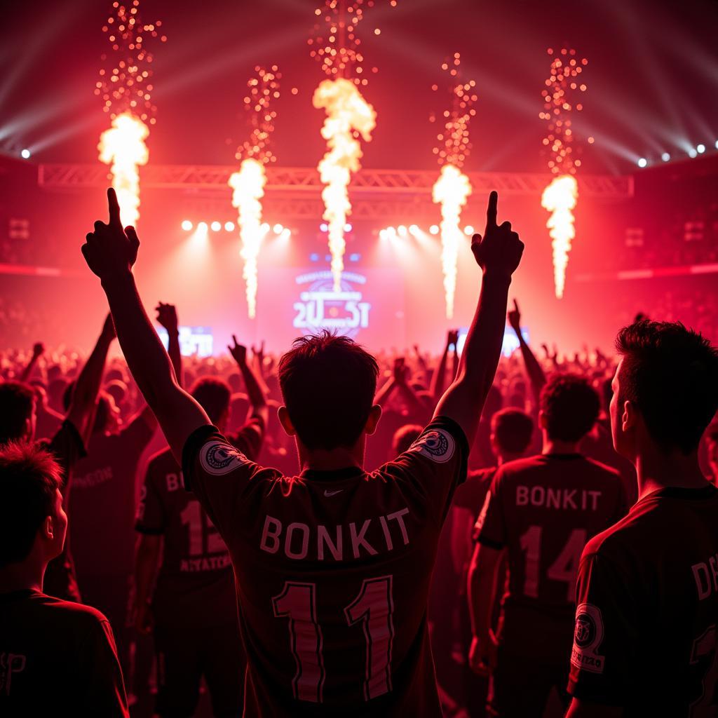 Besiktas Fans Celebrating Youth Tournament Victory